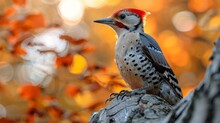  A Red-bellied Woodpecker Perched On A Tree Branch With A Clear Background
