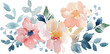 Delicate Pastel Floral Watercolor for Decorative Design and Stationery