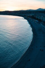 Wall Mural - Panoramic view of coastline in city of Nice, France