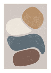 Wall Mural - Minimalist design poster with abstract organic shapes composition