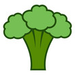 Cauliflower broccoli icon, green asparagus cabbage broccoli, healthy vegetable
