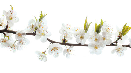 Wall Mural - Spring cherry blossom branch isolated on white background