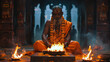 © saurav005 - A priest performing puja inside a hindu temple.