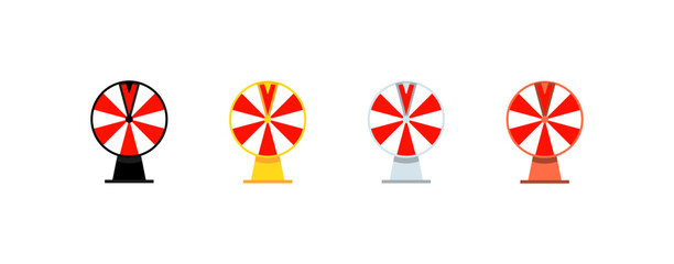 spinning reel icons. casino drum. flat style. vector icons