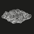 Black and white illustration of stylized cloud