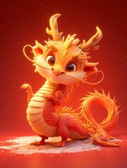 Wall Mural - dragon with background