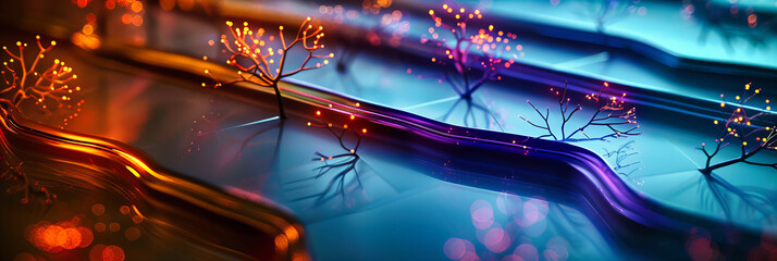 Wall Mural - abstract lighting design in a festive setting, creating a magical atmosphere with bright colors and 