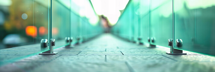 Wall Mural - abstract urban commute, modern city corridor with motion blur, dynamic movement concept
