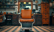 vintage barber chair in traditional barbershop
