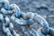 © stockpro - A close-up of a rusty metal chain with strong links