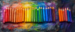 LGBT, rainbow color background. Pens in rainbow color.