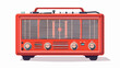 Red Vintage Radio. Vector illustration flat vector is