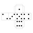 Flat paper dice template scheme