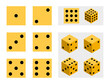 Dice faces and isometric template