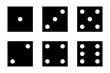 Dice faces flat one color icons