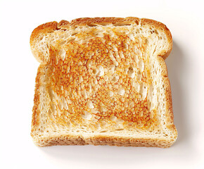 Wall Mural - perfectly toasted bread on white background