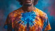 Lose yourself in the vibrant hues of a tie-dye shirt, its psychedelic patterns bursting with life in breathtaking 8K realism.