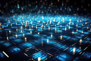 Wall Mural - a visualization of a database of documents with abstract symbolic