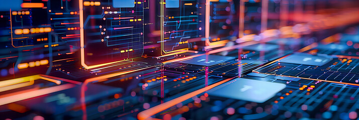 Wall Mural - digital technology background, abstract network design, blue coding lines for futuristic communicati