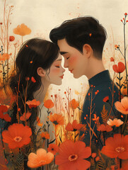 Wall Mural - bride and groom