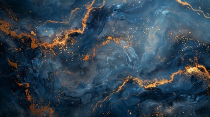 2d a dark blue and gold marble textured. Simple background, color gradient. Generated by artificial intelligence.