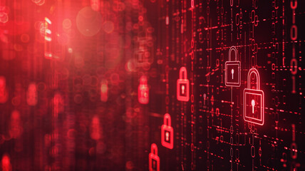 red cyber security background