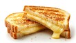 Food photography, hot grilled cheese sandwich sliced in half, cheese melting - AI Generated Digital Art