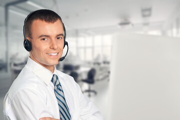 Sticker - Business man work in call center support