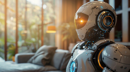 Poster - Robot Standing in Living Room