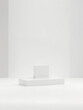 © Rami4dj - A stunning empty product display podium, set against a mesmerizing nature bokeh background in pure white