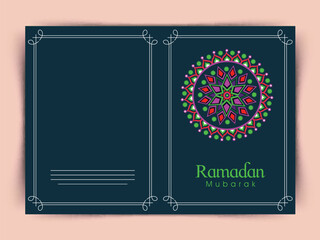 Canvas Print - Greeting card design decorated with beautiful traditional floral pattern for Islamic holy month of prayers, Ramadan Mubarak celebration.