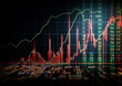 financial stock market graph on technology abstract background. Economy concept. 3d rendering