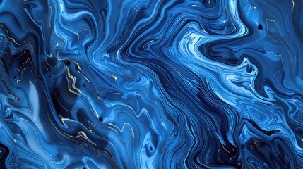  Captivating Elegance: Vibrant And Abstract Blue Marble Pattern Ideal For Backdrops Or Wallpapers, Swirling Shades Of Blue, Intricate Textures, Dynamic Visual Experience, Sophistication And Elegance
