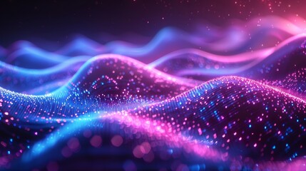 Wall Mural - sparkling neon lights illuminating the lively background with vibrant waves and glowing patterns, cr