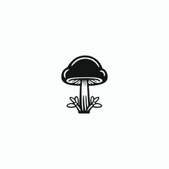 Canvas Print - mushroom vector icon.Simple Modern Isolated Farm Black Organic Food Concept.