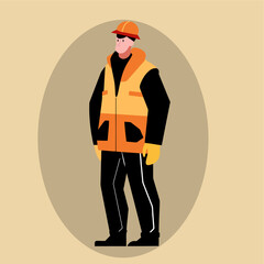 Wall Mural - foremen worker flat vector il...