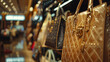A shopping spree in a luxury boutique hands full of designer bags.
