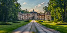 Rundāle Palace, Latvia - June 20th 2018 - The Amazing Garden Of The Rundāle Palace, One Hour Drive From The Capital Riga In Latvia.  Generative Ai 
