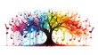 Colorful Musical Note Tree Abstract Art