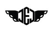 JEJ polygon wings logo design vector template.