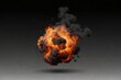 Large fireball with black smoke. fiery explosion with smoke isolated on transparent background and danger look, png.