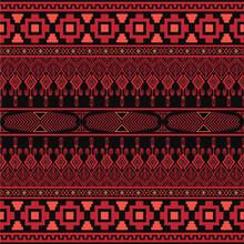 Vector Illustration Of A Seamless Ethnic Red Textile Design Pattern Background