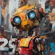 Pop art, Golems constructed of scrap metal are painted in bright, pop art themes, bringing life to the city s forgotten corners , cinematic