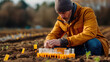 Agricultural Scientist Conducting Soil Analysis in Field