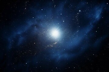 Wall Mural - a wide angle shot of a distant galaxy, with a bright star visible in the center