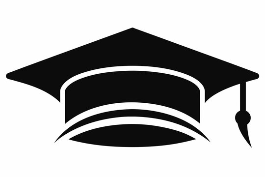 Scholar hat silhouette black vector illustration