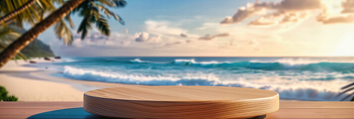 Wall Mural - Sunlit Shore: A Vibrant Beach Scene, Where the Tropics Meet the Ocean, Offering a Slice of Paradise on Earth