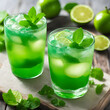 Green fizzy soda