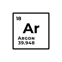 Wall Mural - Argon, chemical element of the periodic table graphic design