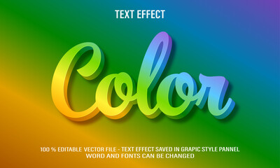 Wall Mural - Color 3d editable text effect style